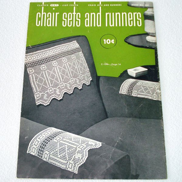 3 Crochet Pattern Instruction Books Chair Sets, Runners, Centerpieces Clearance #2
