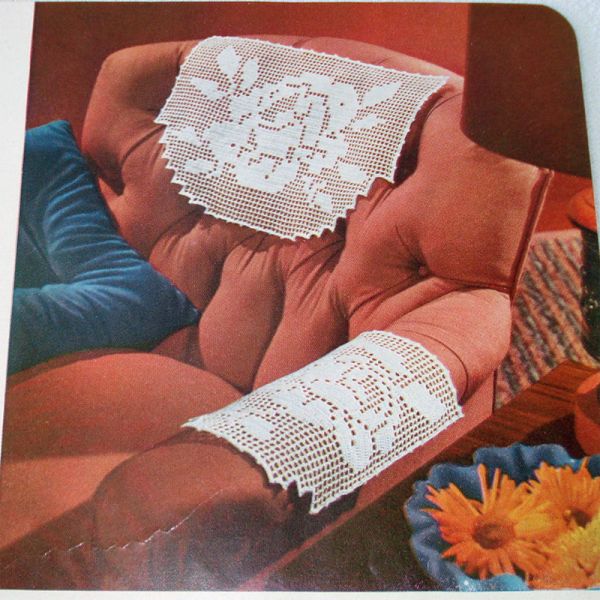 3 Crochet Pattern Instruction Books Chair Sets, Runners, Centerpieces Clearance #5