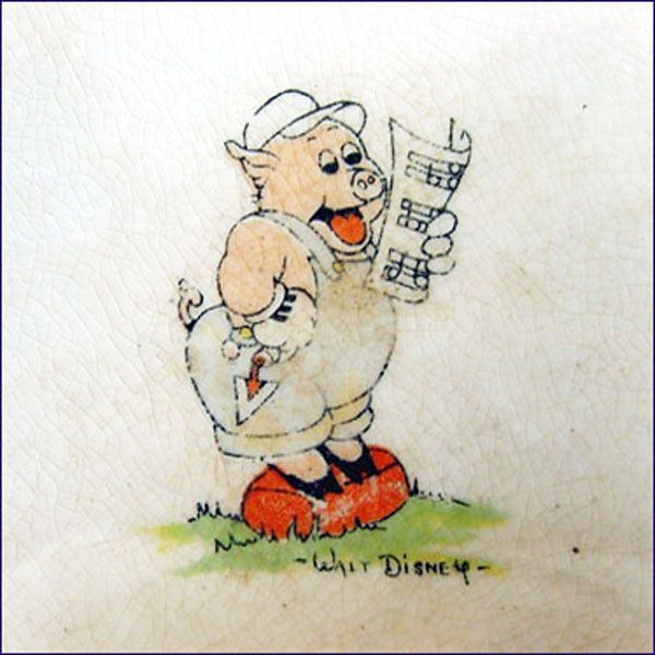 Disney 3 Pigs 1930s Divided Childs Feeding Plate Clearance #2