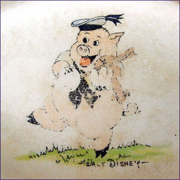 Disney 3 Pigs 1930s Divided Childs Feeding Plate Clearance #3