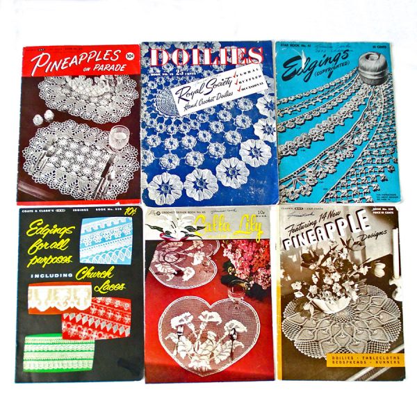 Crochet Pattern Booklets Lot of 6 1940s -1950s