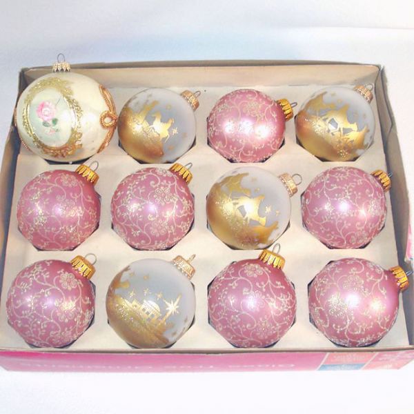 Nine Boxes Glass Christmas Ornaments Circa 1980 Clearance #2