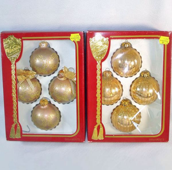 Nine Boxes Glass Christmas Ornaments Circa 1980 Clearance #4