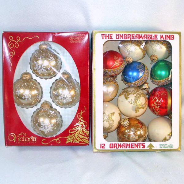 Nine Boxes Glass Christmas Ornaments Circa 1980 Clearance #6
