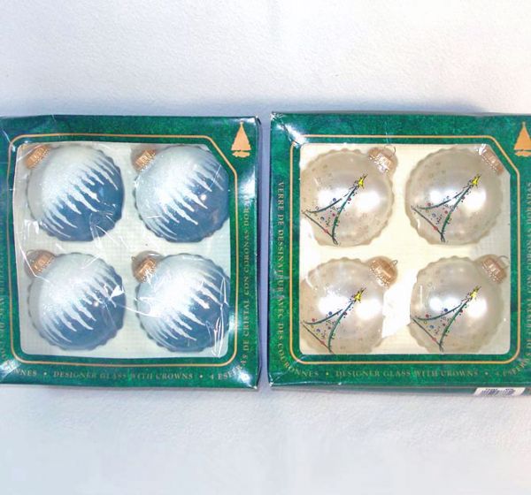 Nine Boxes Glass Christmas Ornaments Circa 1980 Clearance #9