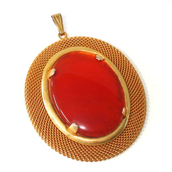 Carnelian Orange Agate Pendant Necklace Clearance