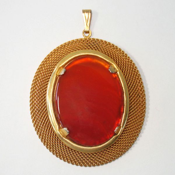 Carnelian Orange Agate Pendant Necklace Clearance #2