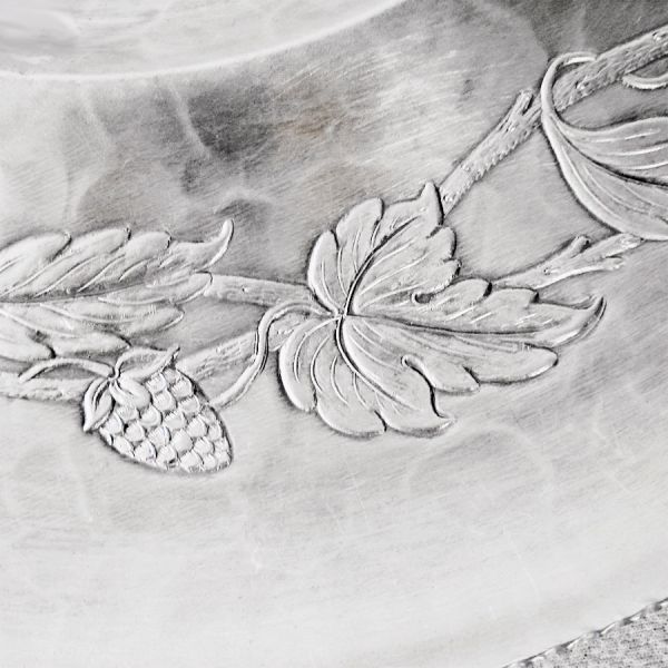 Hand Wrought Hammered Aluminum Berries and Vines Tray #2