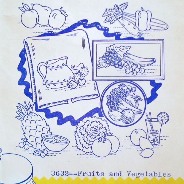 Aunt Marthas Animated Crockery, Fruits Vegetables Transfer Patterns Sealed #3