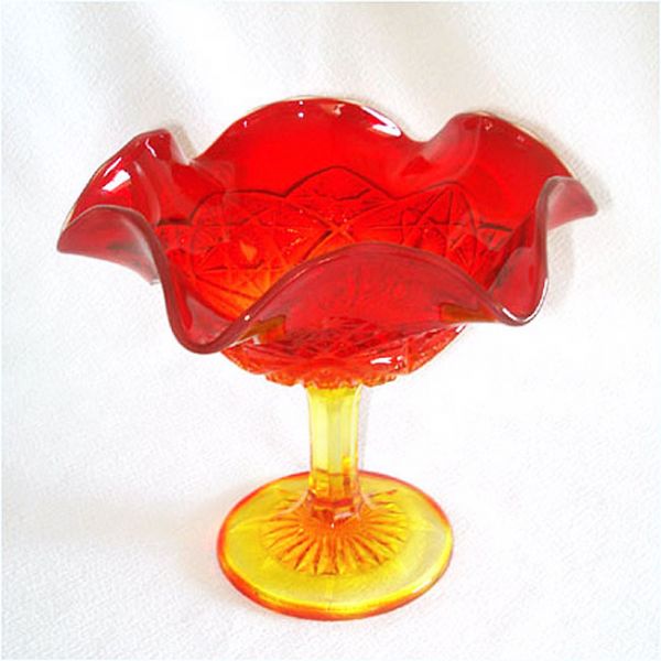 Viking Amberina Yesteryear Large Compote Clearance