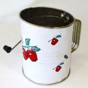 Bromwell 1940s Red Apples Decorated Tin Flour Sifter