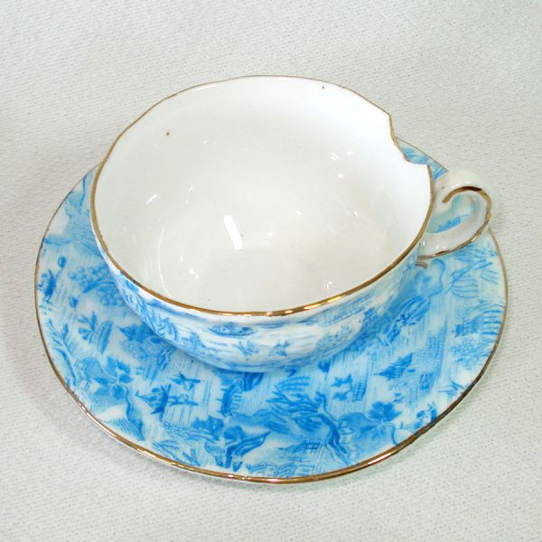 Blue White 21 Pc Antique Austrian Child's Toy Tea Set Clearance #7