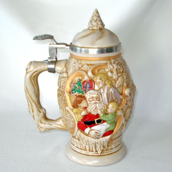 Avon 1994 Santa Father Christmas Lidded Beer Stein #2