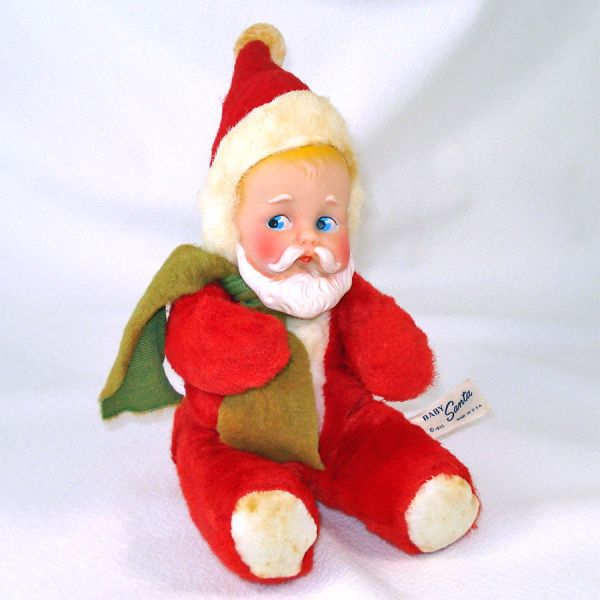 1955 Knickerbocker Stuffed Plush Baby Santa Claus Doll Christmas #2