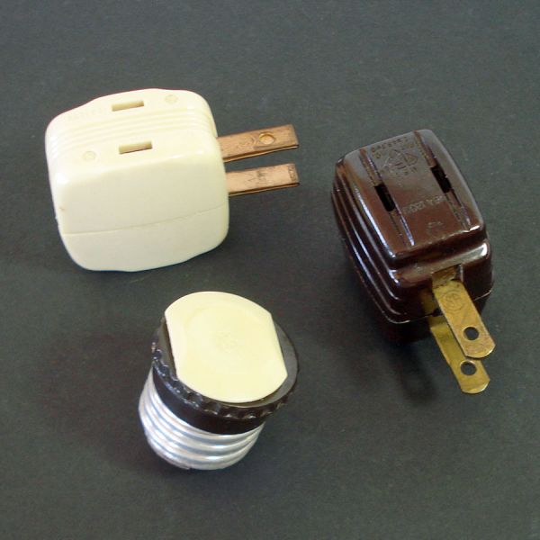 Bakelite Outlet Adaptor Plugs for Christmas Lights, Lamps Clearance #5