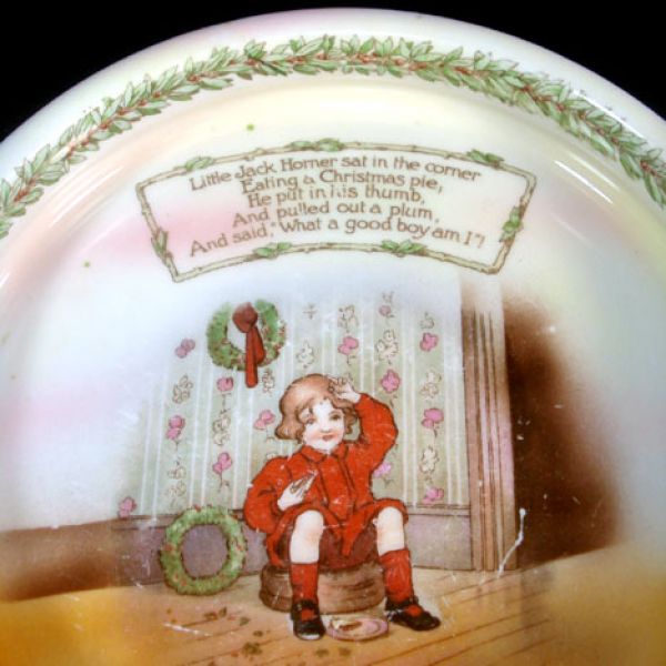 Royal Bayreuth Jack Horner Nursery Rhyme Baby Child Feeding Dish Clearance #2