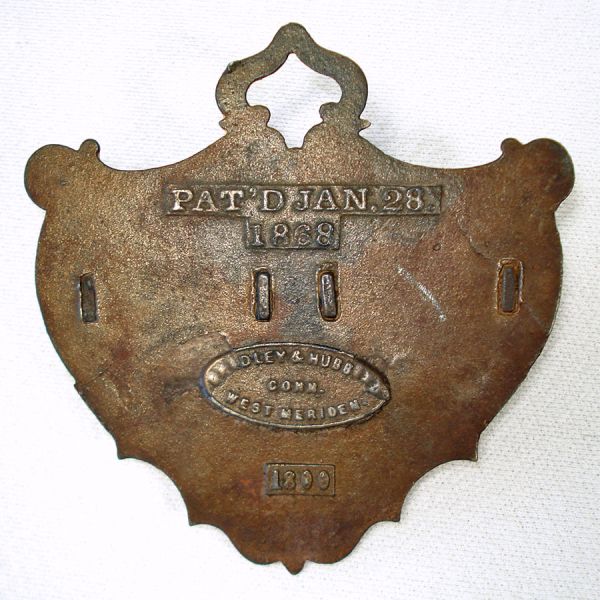 Antique Bradley & Hubbard 1868 Cast Iron Wall Mount Match Safe #3