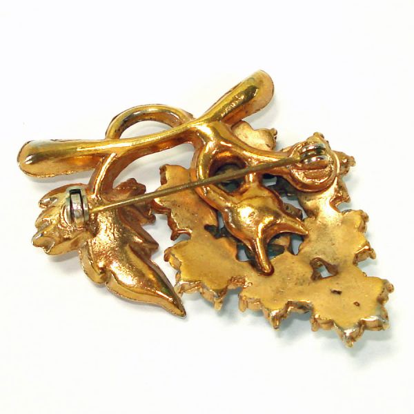Blue Rhinestone Flower Cluster Brooch #2