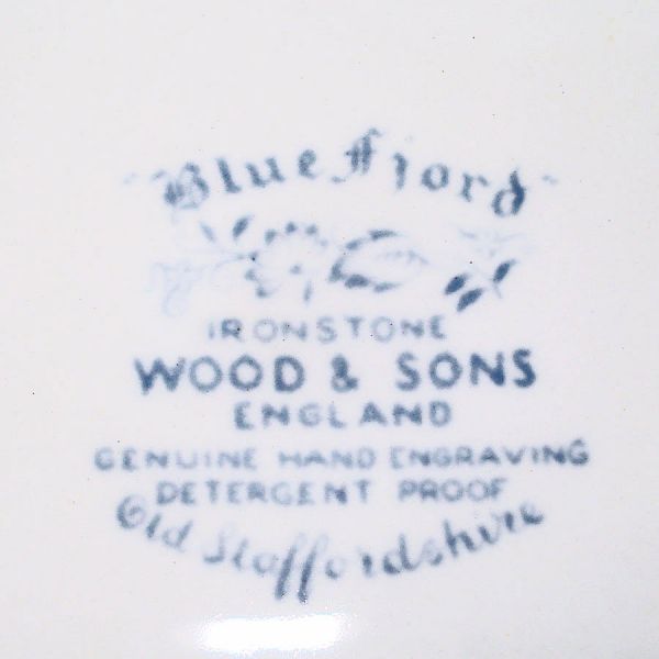 Blue Fjord Wood & Sons England 4 Dinner Plates #3