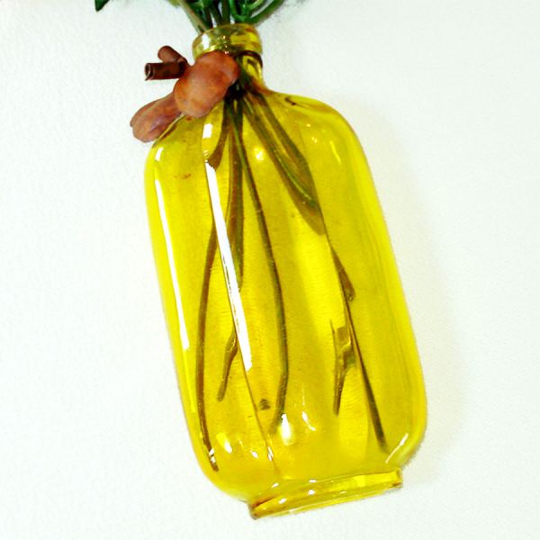 4 Colorful Glass Bottle Vases Silk Orange Mums Clearance #3