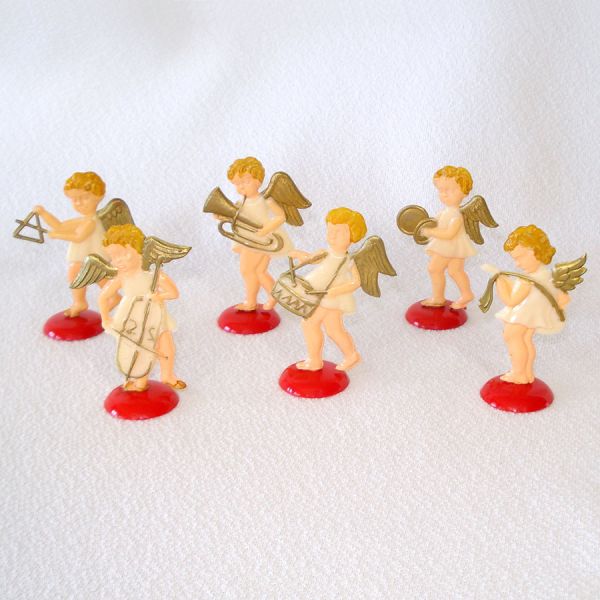 Hard Plastic Barefoot Angel Christmas Figure Ornaments #2