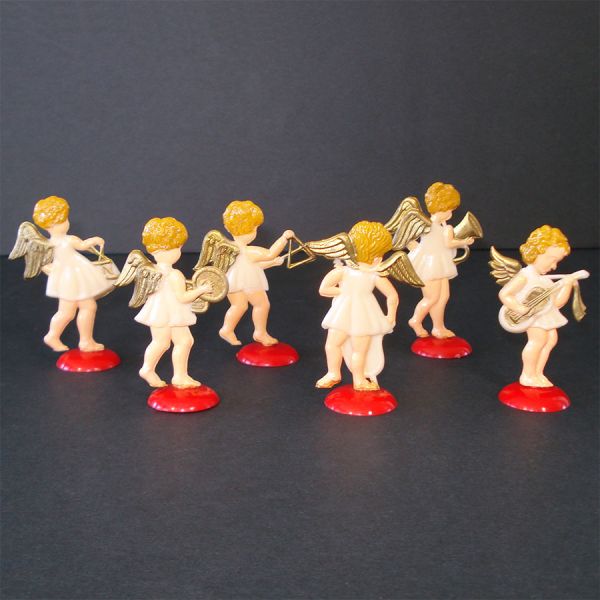 Hard Plastic Barefoot Angel Christmas Figure Ornaments #3