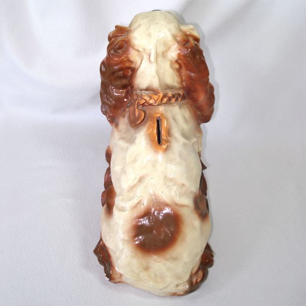Chalkware Brown Cocker Spaniel Dog Large Bank Figure Clearance #5