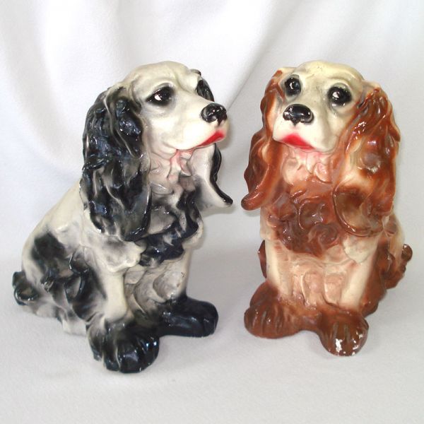 Chalkware Brown Cocker Spaniel Dog Large Bank Figure Clearance #7