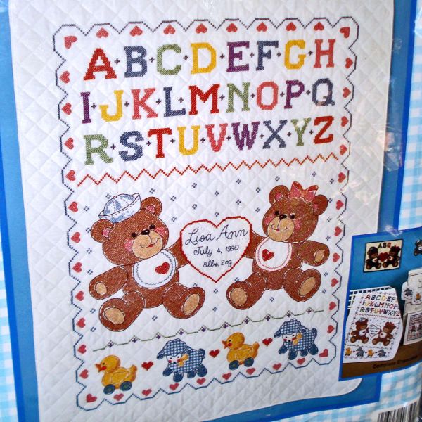 Bucilla Alphabet Bears Baby Quilt Embroidery Kit #2