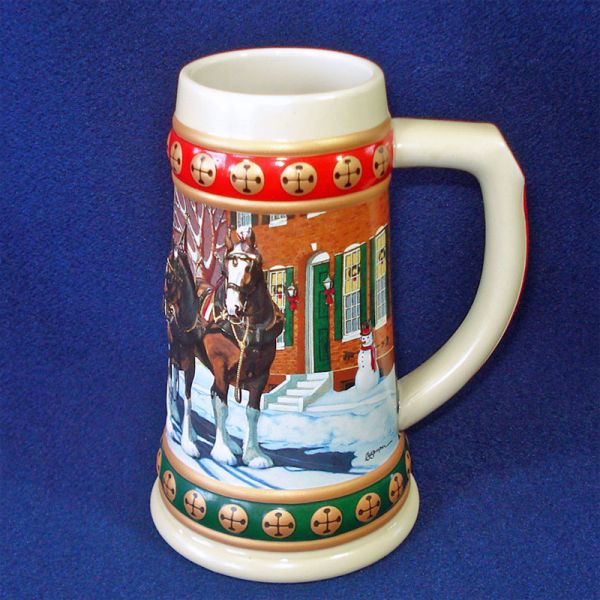 Budweiser 1993 Annual Christmas Stein Hometown Holiday Clearance #3