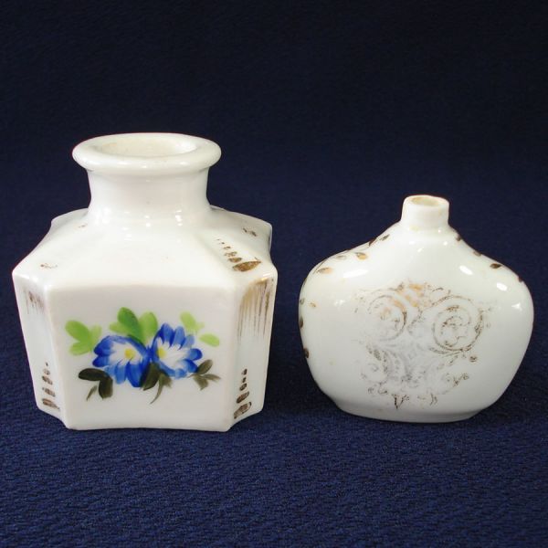 Two Antique French Porcelain Perfume Bottles Clearance #2