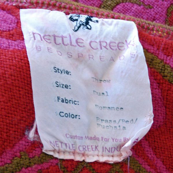 Nettle Creek Romance Queen Bedspread Red Pink Cherubs Clearance #6