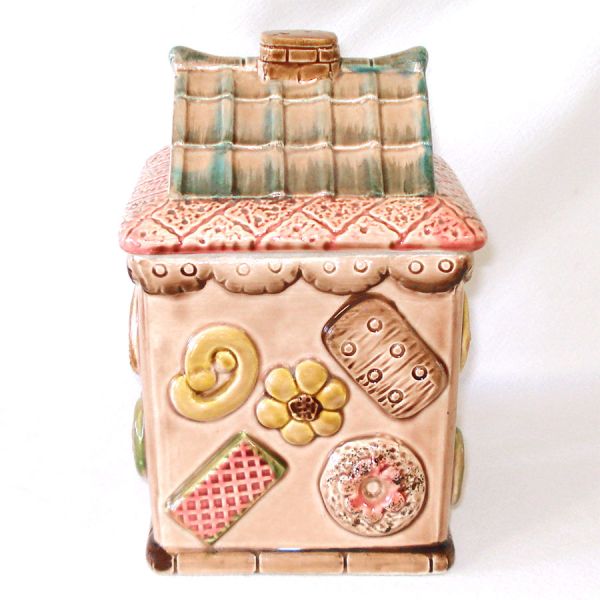 Gingerbread House Ceramic Cookie Jar Mid Century Japan #3
