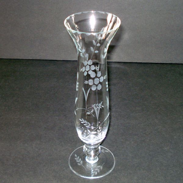 1930s Wheel Cut Glass Bud Vase Clearance