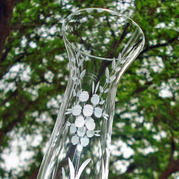 1930s Wheel Cut Glass Bud Vase Clearance #2