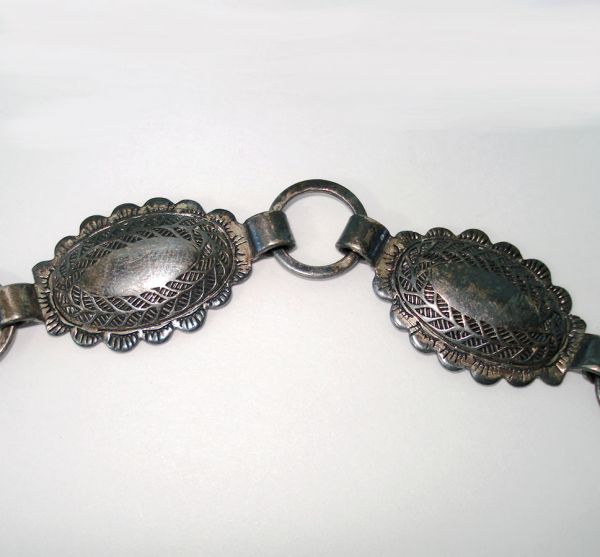 Leather Hat Band With Metal Concho Chain Clearance #2