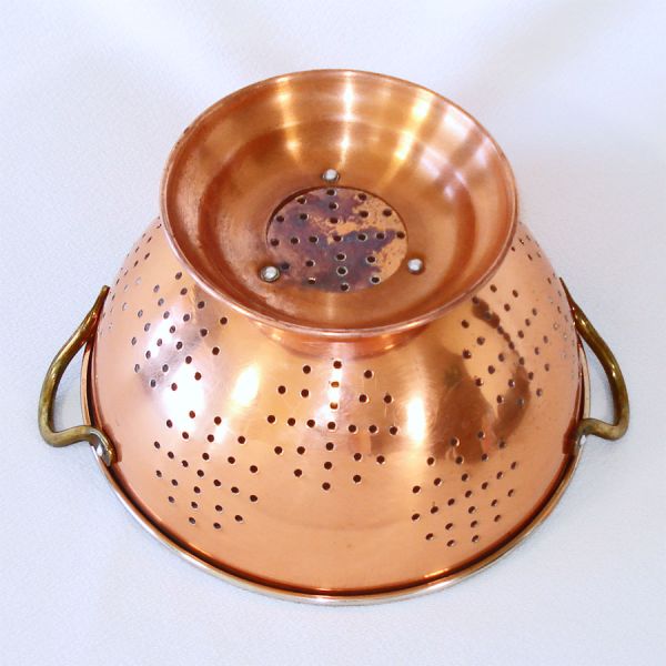 Footed Copper Kitchen Colander Strainer #2