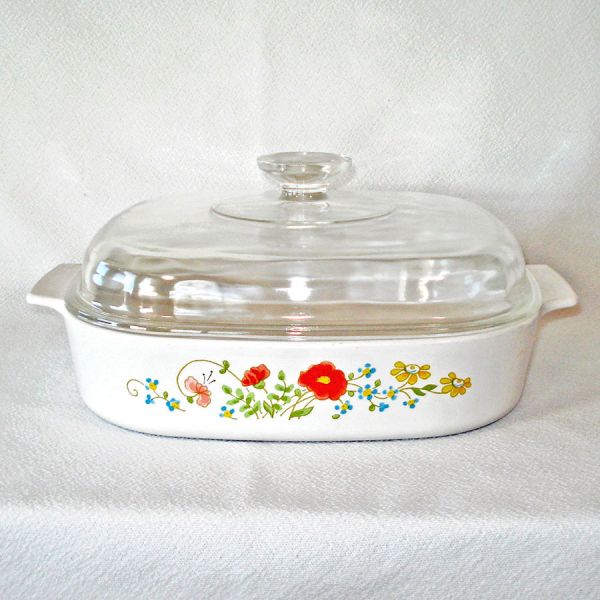 Corning Wildflower 2.5 Quart Covered Casserole Baking Dish #6