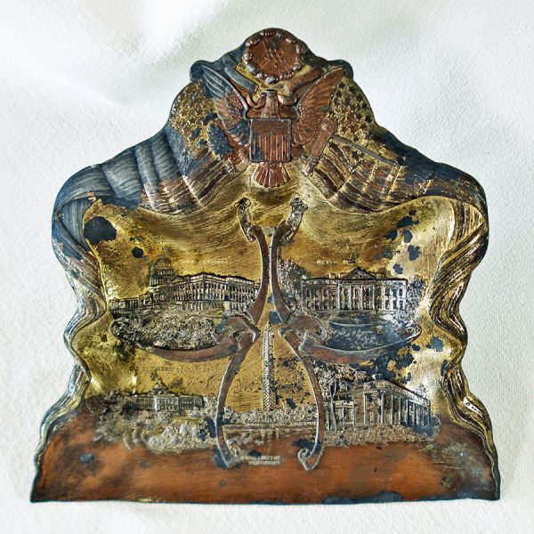 Antique 1910 Bronze Crumb Tray Souvenir of Washington DC