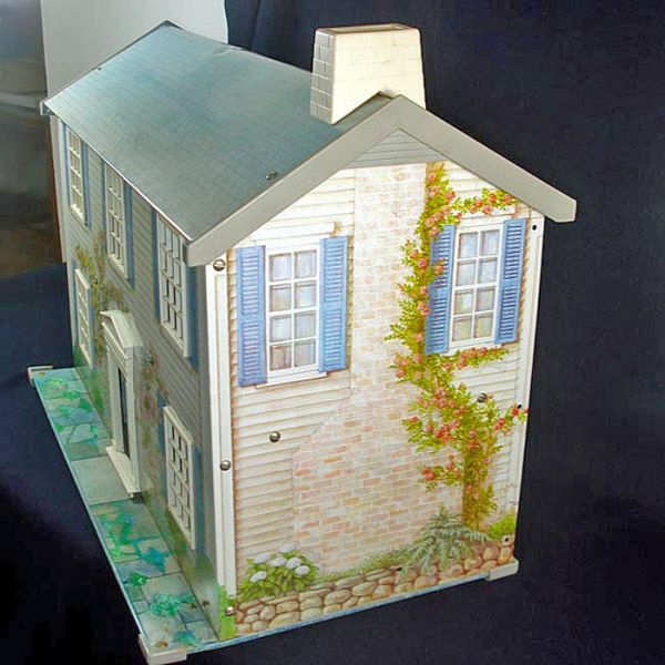 Wolverine Tin Litho 2 Story Dollhouse With Furniture Clearance #3