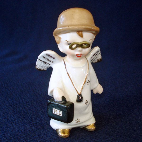 Fine A Quality 1950s Little Boy Doctor Angel Figurine #2