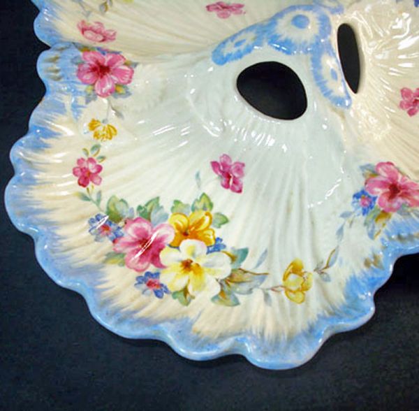 Crown Ducal Floral Clover Shape 3 Section Dish Clearance #2