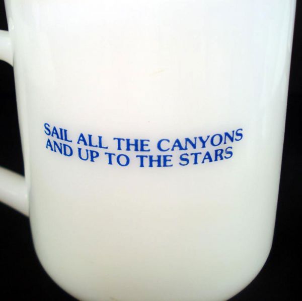 Milk Glass Eagle Pedestal Mugs Set of 4 John Denver Clearance Song Lyrics #3