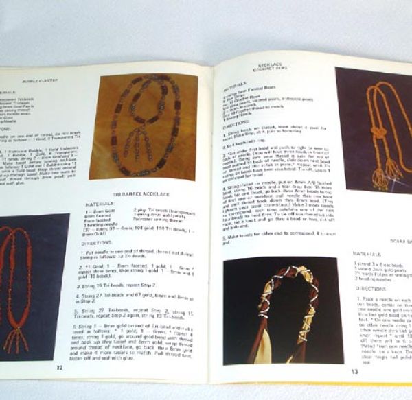 Fashion Fun With Beads 1972 Jewelry Craft Pattern Booklet Clearance #4