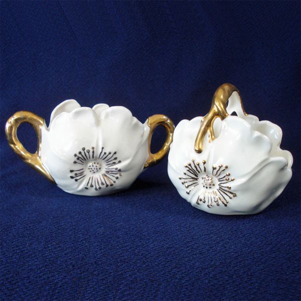 Figural Flower Form Creamer and Sugar Set Clearance #2
