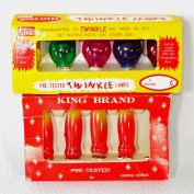 Vintage Christmas C7 Light Bulbs Noma Twinkle, Figural Flame Shape