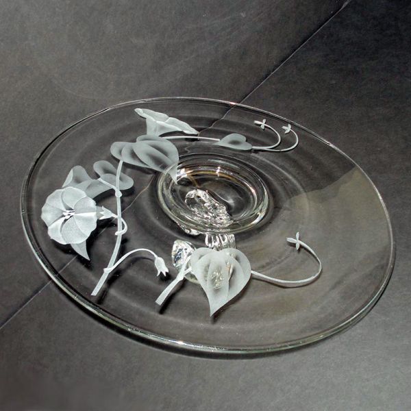 Fostoria Morning Glory Carved Center Handle Lunch Tray #3