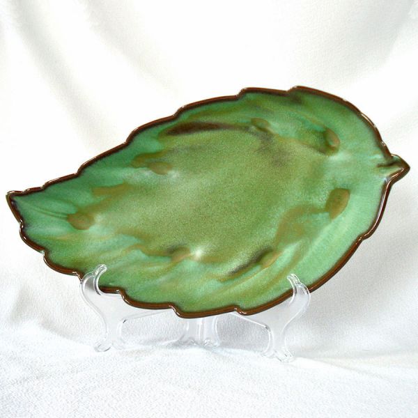 Frankoma Plainsman Prairie Green 12 inch Leaf Dish #2