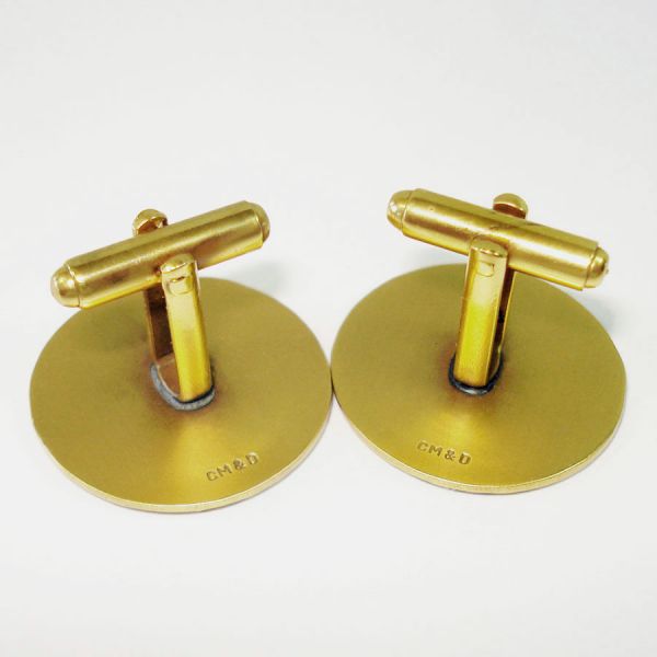 Ancient Warrior Coin Style Goldtone Cufflinks #2