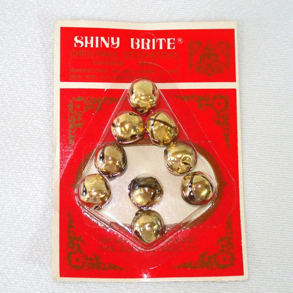 72 Gold Shiny Brite Christmas Jingle Bells Unused Clearance #2